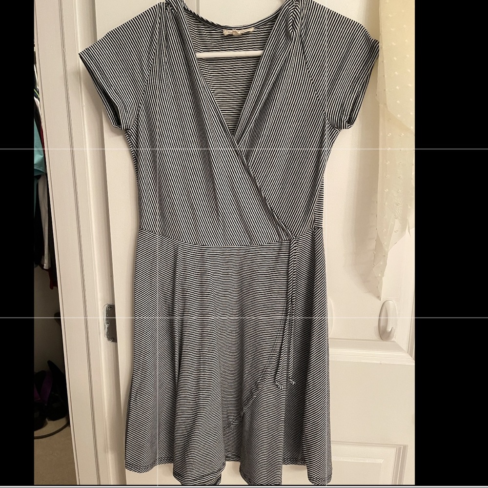 Black and white striped dress